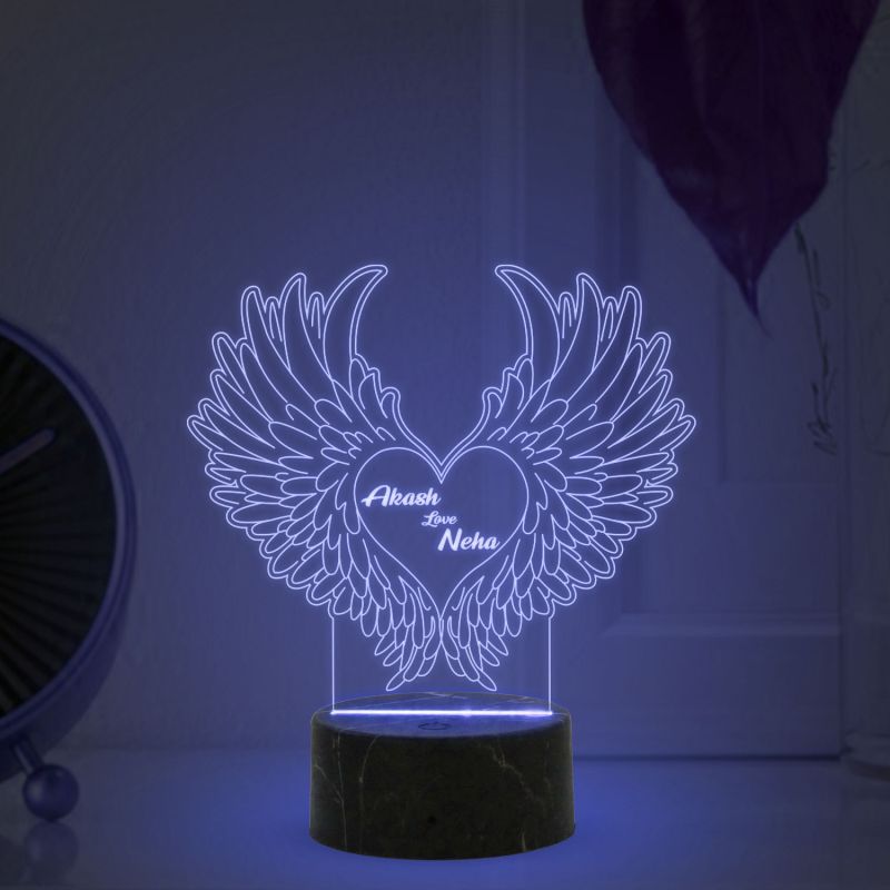 Customized Name Lamp for Couple with Multicolored Gift for Husband Wife Anniversary Valentine Day